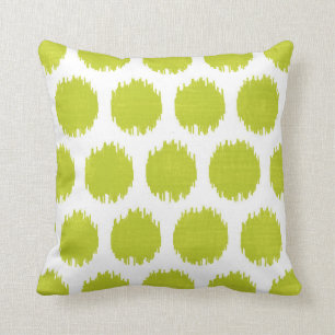 Ikat Dots, Green Cushion