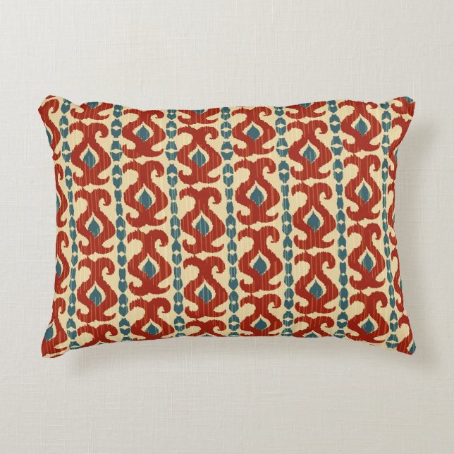 Ikat Elegance: Seamless Pattern Design. Decorative Cushion (Front)