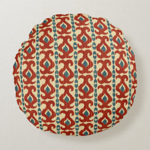 Ikat Elegance: Seamless Pattern Design. Round Cushion