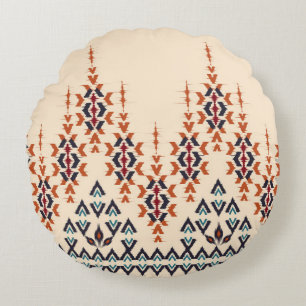 Ikat ethnic abstract beautiful art. Ikat seamless Round Cushion
