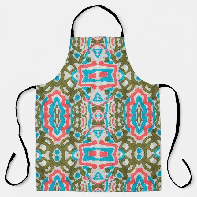 Ikat Ethnic Abstract Pattern. Shaman Pattern. Peni Apron (Front)