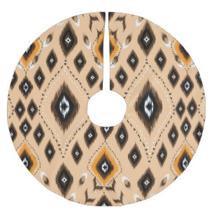 Ikat Ethnic Geometric Folklore Pattern Brushed Polyester Tree Skirt