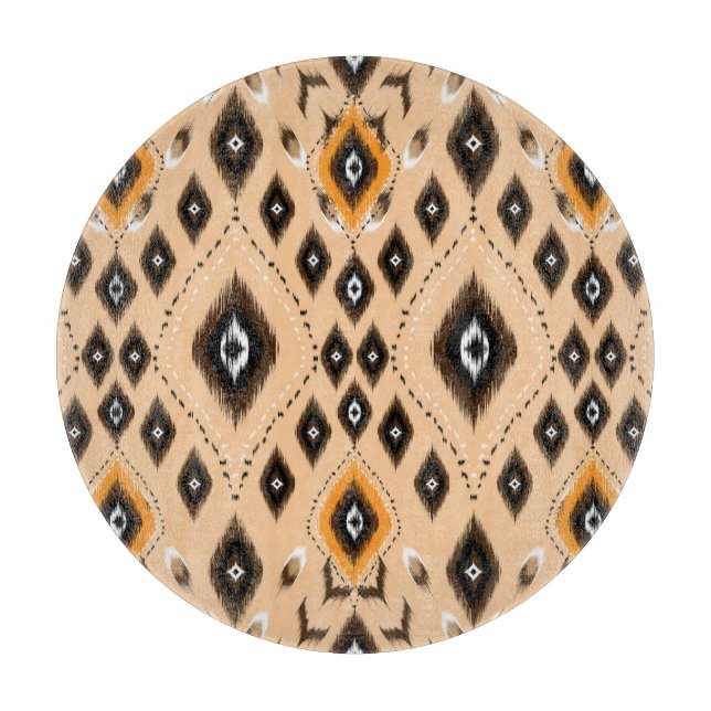 Ikat Ethnic Geometric Folklore Pattern Cutting Board (Front)
