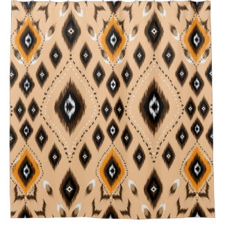 Ikat Ethnic Geometric Folklore Pattern Shower Curtain