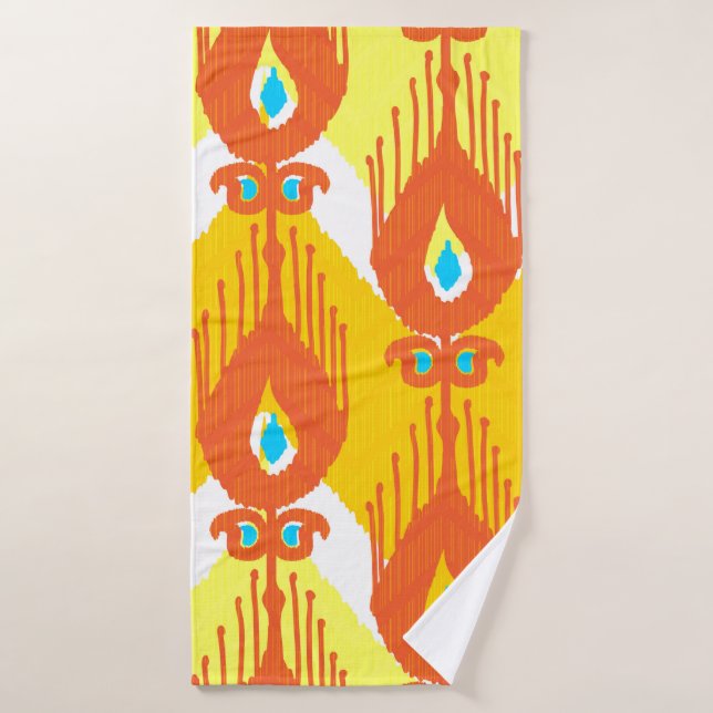 Ikat fabric pattern bath towel (Bath Towel)