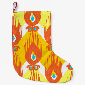 Ikat Fabric Pattern: Ethnic Vintage Design. Small Christmas Stocking