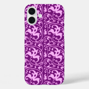 Ikat Floral Damask - Orchid and Purple iPhone 16 Plus Case