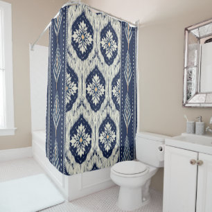 Ikat Floral Paisley Pattern Shower Curtain