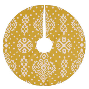Ikat folklore ornament - ethnic texture. brushed polyester tree skirt