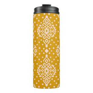 Ikat folklore ornament - ethnic texture. thermal tumbler