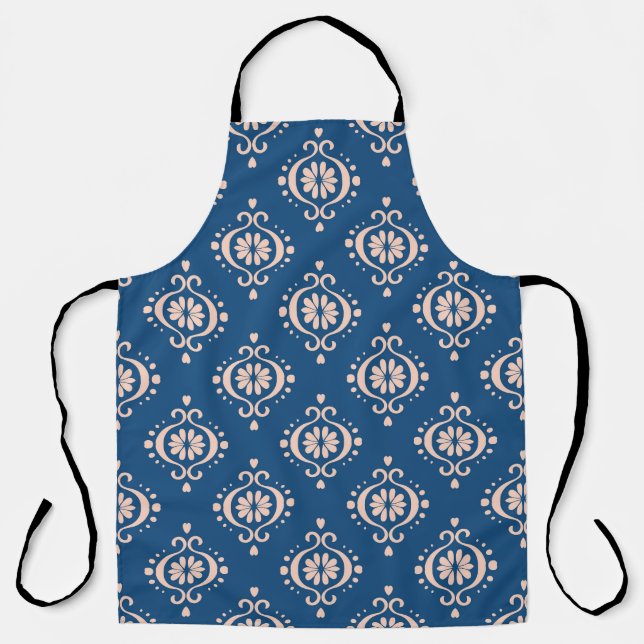 Ikat Geometric Folklore Damask Ornament Apron (Front)