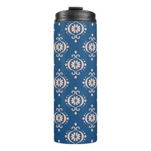 Ikat Geometric Folklore Damask Ornament Thermal Tumbler