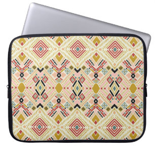 Ikat geometric folklore, oriental damask pattern. laptop sleeve