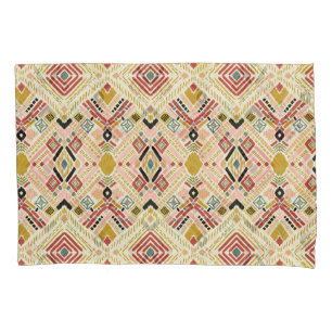 Ikat geometric folklore, oriental damask pattern. pillowcase