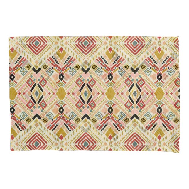 Ikat geometric folklore, oriental damask pattern. pillowcase (Front)
