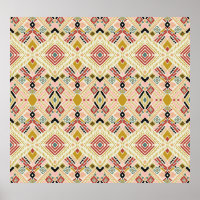 Ikat geometric folklore, oriental damask pattern.
