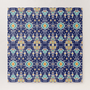 Ikat Geometric: Folklore Oriental Ornament. Jigsaw Puzzle