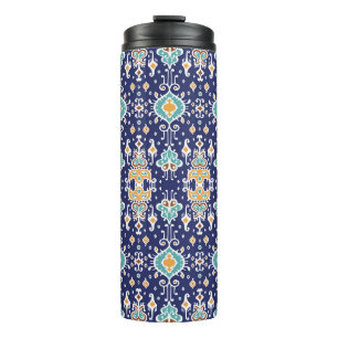Ikat Geometric: Folklore Oriental Ornament. Thermal Tumbler