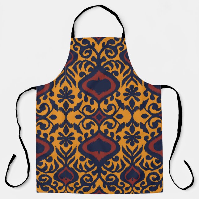 Ikat geometric folklore ornament. Oriental damask  Apron (Front)