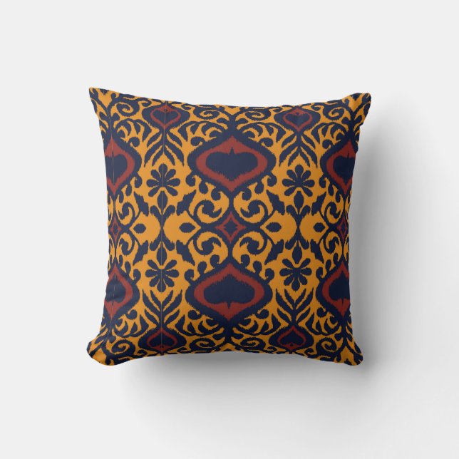 Ikat geometric folklore ornament. Oriental damask  Cushion (Front)