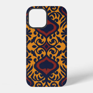 Ikat geometric folklore ornament. Oriental damask iPhone 12 Case