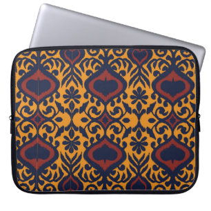 Ikat geometric folklore ornament. Oriental damask Laptop Sleeve