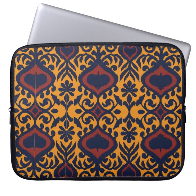 Ikat geometric folklore ornament. Oriental damask  Laptop Sleeve (Front)