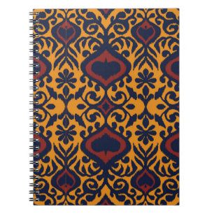 Ikat geometric folklore ornament. Oriental damask  Notebook