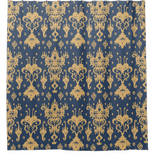 Ikat geometric folklore ornament. Oriental damask Shower Curtain