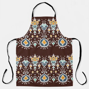 Ikat geometric folklore ornament. Oriental Vintage Apron