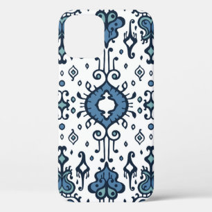 Ikat geometric folklore ornament. Oriental vintage iPhone 12 Case