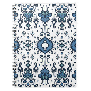Ikat geometric folklore ornament. Oriental vintage Notebook