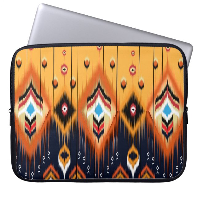 Ikat geometric folklore ornament. Tribal ethnic te Laptop Sleeve (Front)