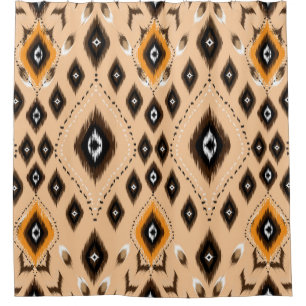 Ikat geometric folklore ornament. Tribal ethnic te Shower Curtain