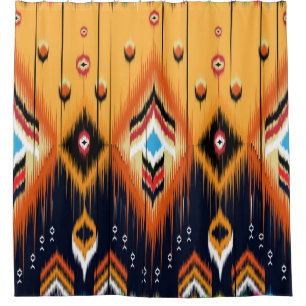 Ikat geometric folklore ornament. Tribal ethnic te Shower Curtain