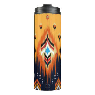 Ikat geometric folklore ornament. Tribal ethnic te Thermal Tumbler