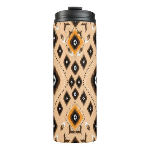 Ikat geometric folklore ornament. Tribal ethnic te Thermal Tumbler