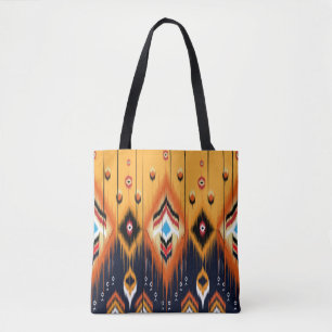 Ikat geometric folklore ornament. Tribal ethnic te Tote Bag