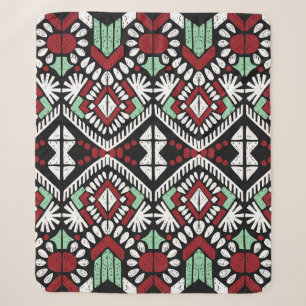 Ikat geometric folklore ornament. Tribal ethnic vi Sherpa Blanket