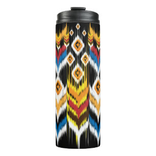 Ikat geometric folklore ornament. Tribal ethnic vi Thermal Tumbler