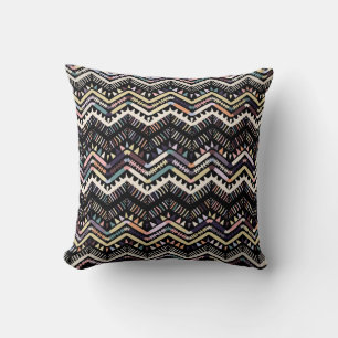 Ikat geometric folklore ornament. Tribal scandinav Cushion