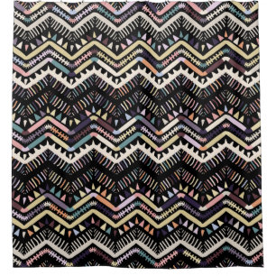 Ikat geometric folklore ornament. Tribal scandinav Shower Curtain