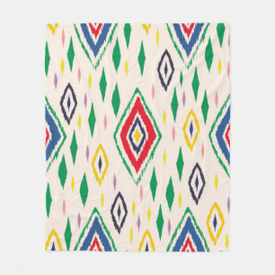 Ikat geometric folklore ornament with diamonds. Tr Fleece Blanket