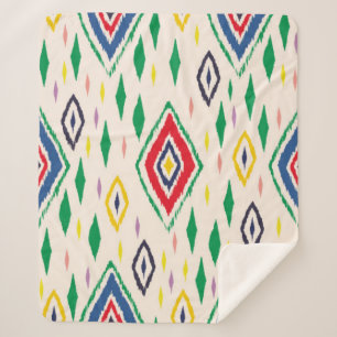 Ikat geometric folklore ornament with diamonds. Tr Sherpa Blanket