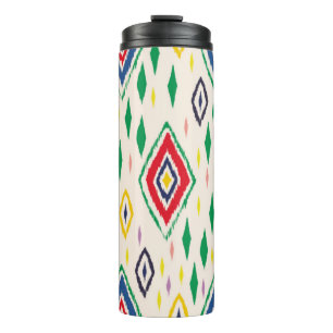 Ikat geometric folklore ornament with diamonds. Tr Thermal Tumbler