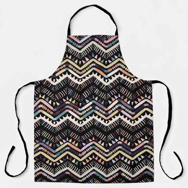 Ikat geometric folklore, tribal Aztec pattern. Apron (Front)