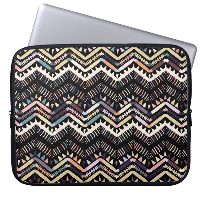 Ikat geometric folklore, tribal Aztec pattern. Laptop Sleeve (Front)