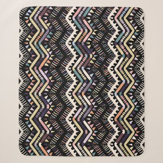 Ikat geometric folklore, tribal Aztec pattern. Sherpa Blanket (Front)