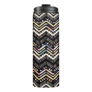 Ikat geometric folklore, tribal Aztec pattern. Thermal Tumbler