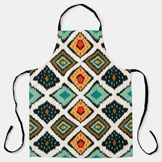 Ikat geometric, folklore tribal texture. apron (Front)